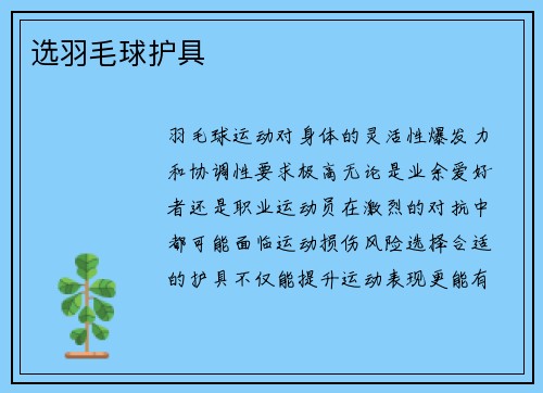 选羽毛球护具